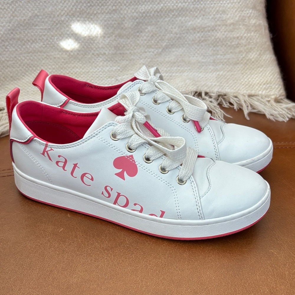Kate Spade White Sneakers with Pink Details